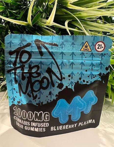 To The Moon- Infused Sour Gummies- Blueberry Plasma- 1000mg