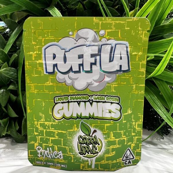 PUFF LA GUMMIES- HASH INFUSED 500mg- GREEN APPLE