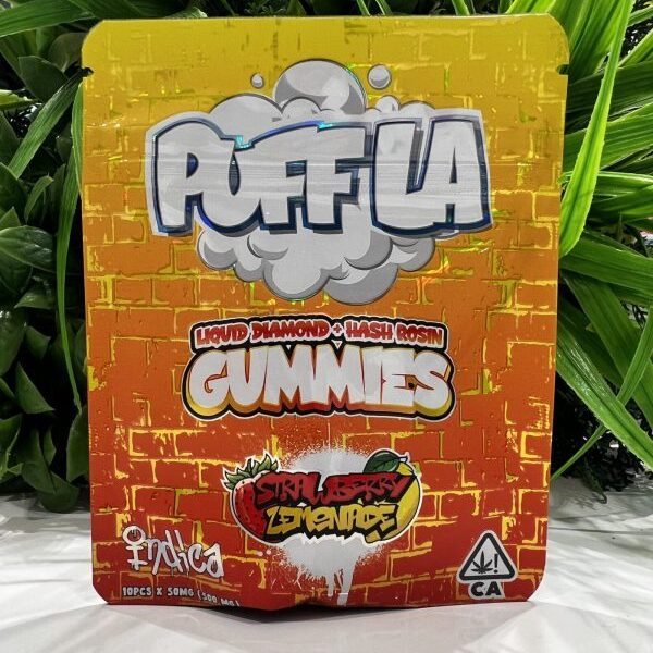 PUFF LA GUMMIES- HASH INFUSED 500mg- STRAWBERRY LEMONADE