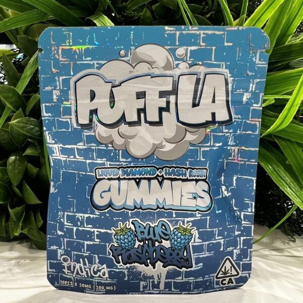 PUFF LA GUMMIES- HASH INFUSED 500mg- BLUE RASPBERRY