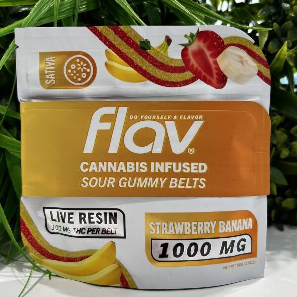 FLAV BELTS- 1000 MG- SATIVA- STRAWBERRY BANANA