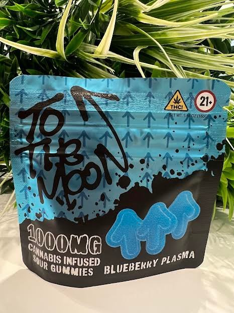 To The Moon- Infused Sour Gummies- Blueberry Plasma- 1000mg