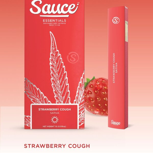 SAUCE- DISPOSABLE 1G LIVE RESIN INFUSED- STRAWBERRY COUGH