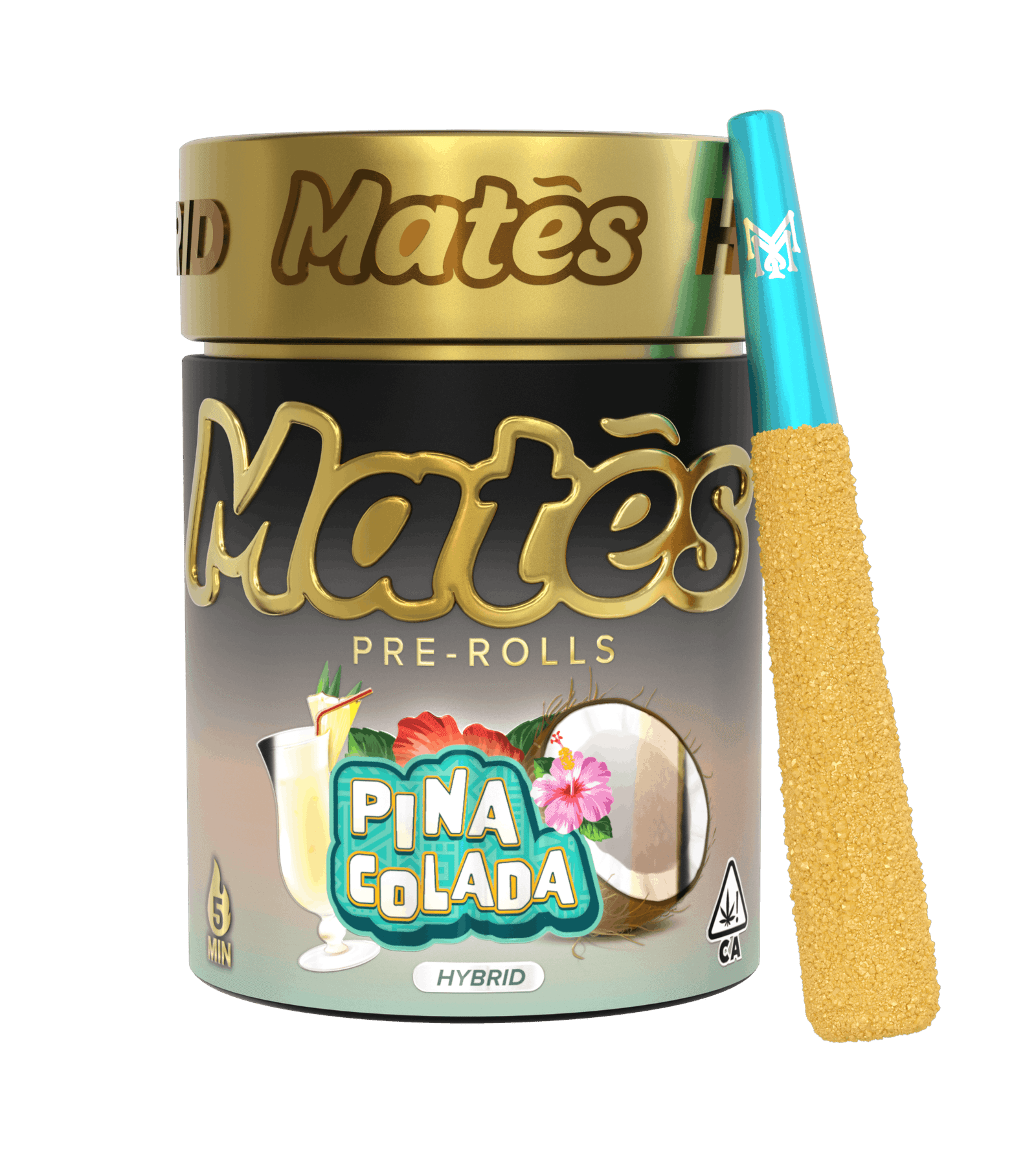 MATES- Melted Diamond & Live Resin Infused- 5pck Pre Roll- PINA COLADA