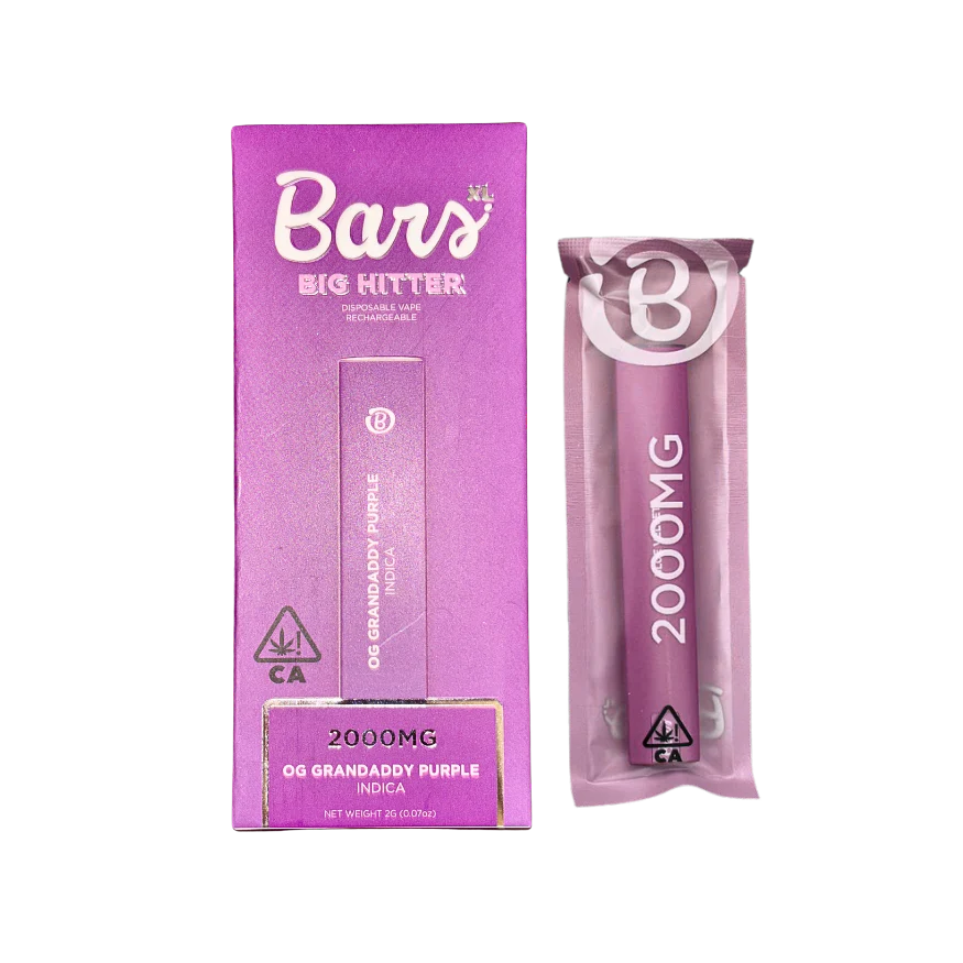 BARS- DISPOSABLE VAPE 2G- OG GRANDADDY PURPLE