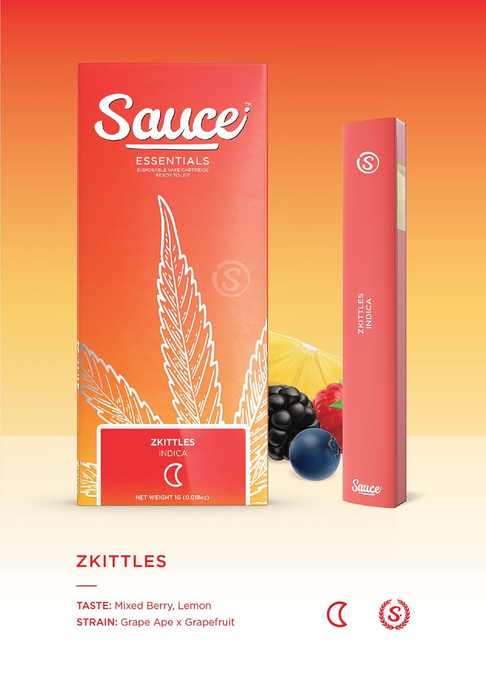 SAUCE- DISPOSABLE 1G LIVE RESIN INFUSED-ZKITTLES