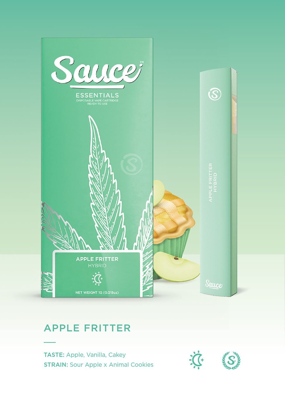 SAUCE- DISPOSABLE 1G LIVE RESIN INFUSED- APPLE FRITTER