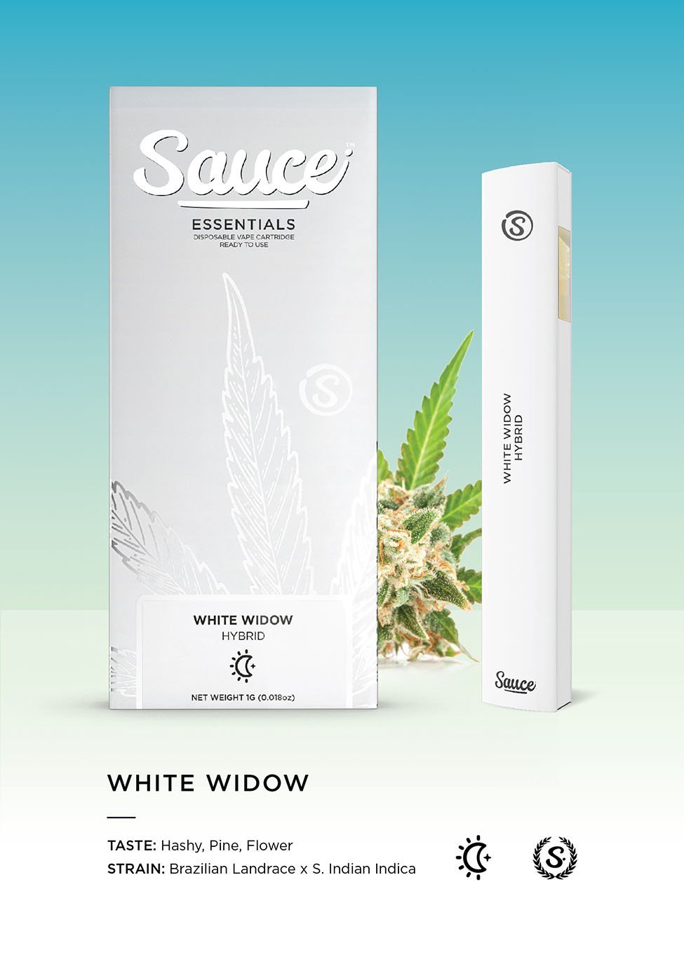 SAUCE- DISPOSABLE 1G LIVE RESIN INFUSED- WHITE WIDOW