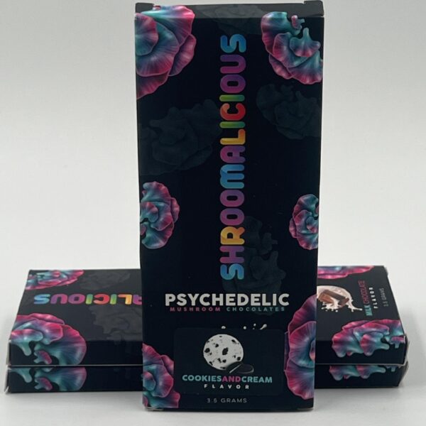 SHROOMALICIOUS PSYCHEDELIC MUSHROOM CHOCOLATE BAR 3.5G (Cookies & Cream) $40