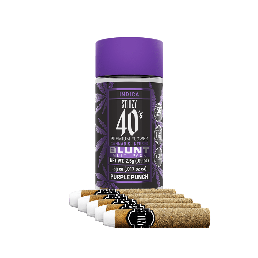 STIIIZY- 40’S INFUSED PREROLL 5 PACK- PURPLE PUNCH