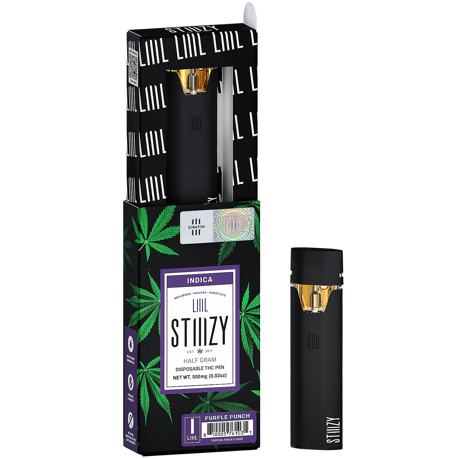 STIIIZY DISPOSABLE- HALF GRAM- PURPLE PUNCH