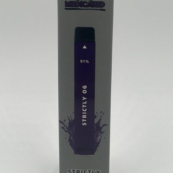 STRICTLY MEDICATED LIVE RESIN DISPOSABLE VAPE BAR (NET WT. 1000 MG) STRICTLY OG, INDICA $40