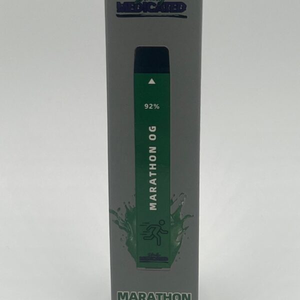 STRICTLY MEDICATED LIVE RESIN DISPOSABLE VAPE BAR (NET WT. 1000 MG) MARATHON OG, INDICA $40