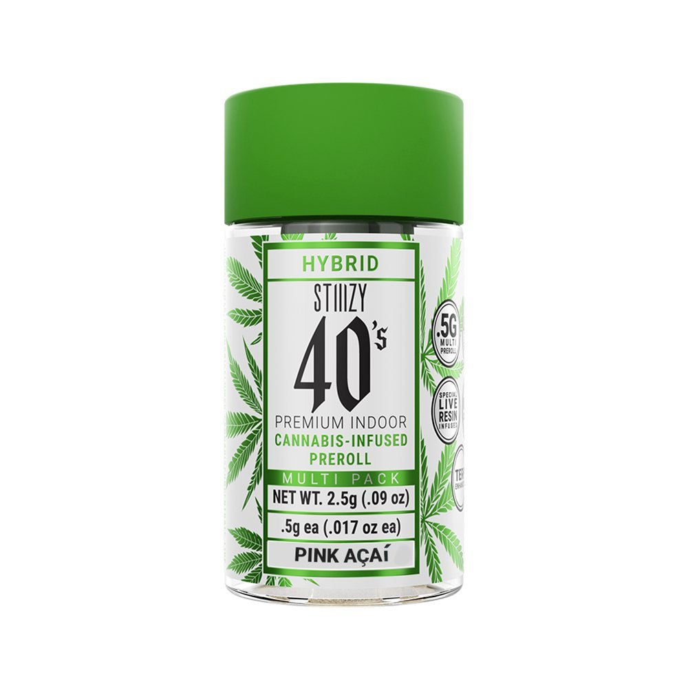 STIIIZY- 40’S INFUSED PREROLL 5 PACK- PINK ACAI