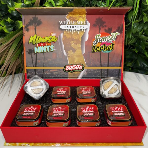 WHOLE MELT EXTRACTS- Premium Live Resin Sugar- 50/50s- MIMOSA MINTS/SUNSET ZERBET- 3.5g