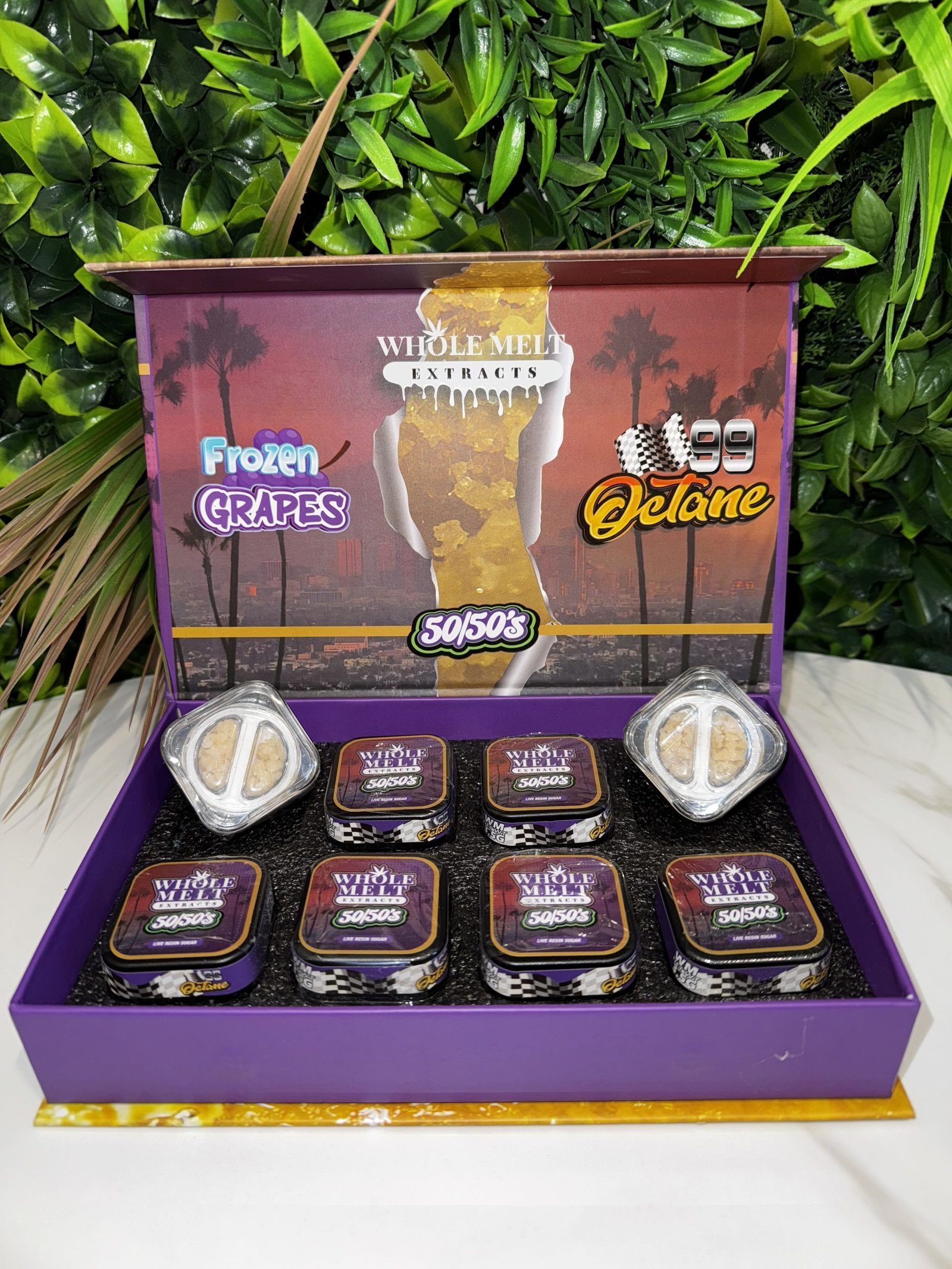 WHOLE MELT EXTRACTS- Premium Live Resin Sugar- 50/50s- FROZEN GRAPES/OCTANE 99- 3.5g