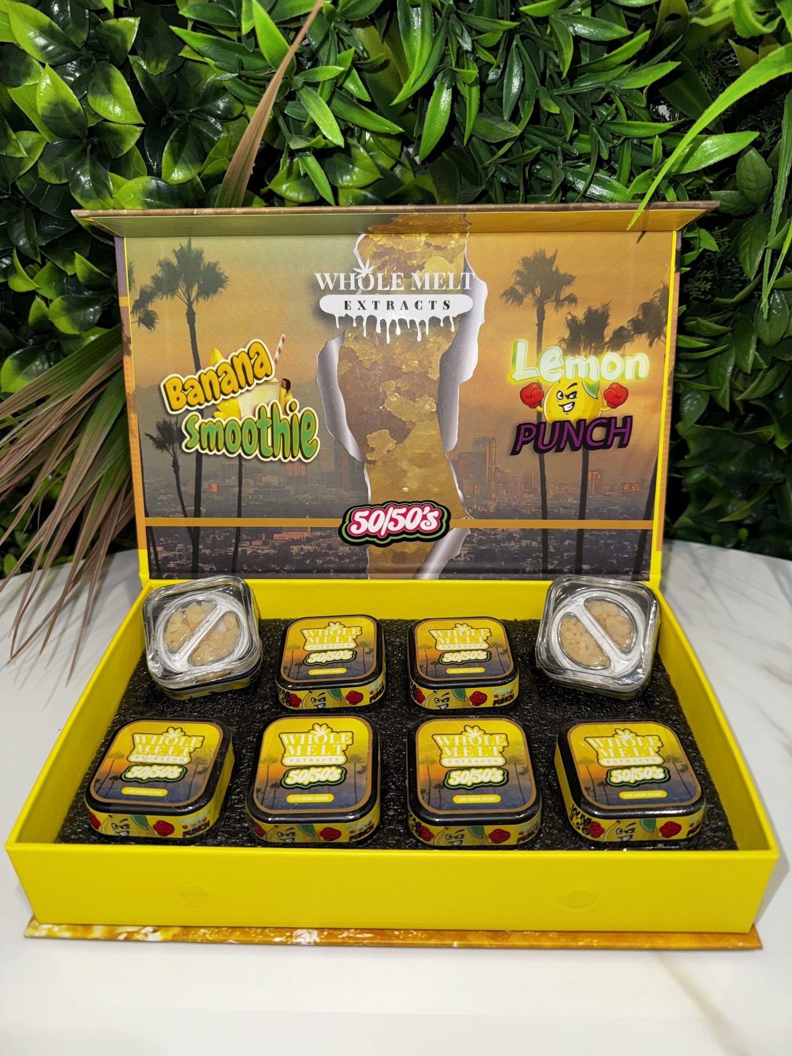 WHOLE MELT EXTRACTS- Premium Live Resin Sugar- 50/50s- BANANA SMOOTHIE/LEMON PUNCH- 3.5g