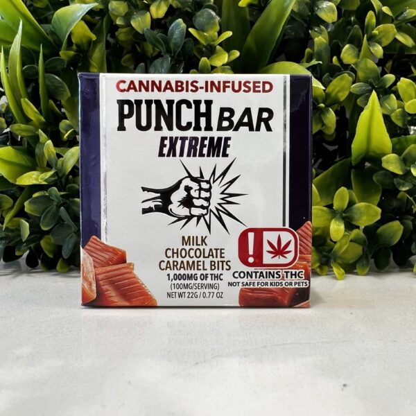 PUNCH BAR EXTREME- 1000MG- MILK CHOCOLATE CARAMEL BITS