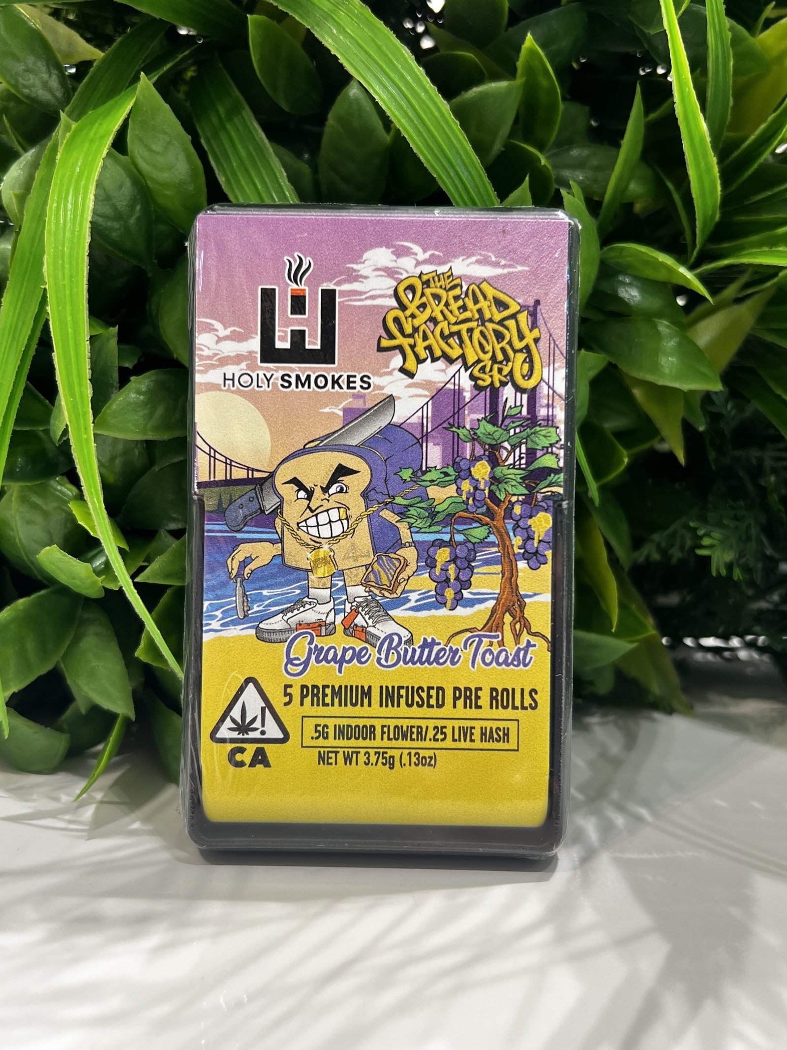 HOLY SMOKES- 5 INFUSED PRE-ROLLS- GRAPE BUTTER TOAST