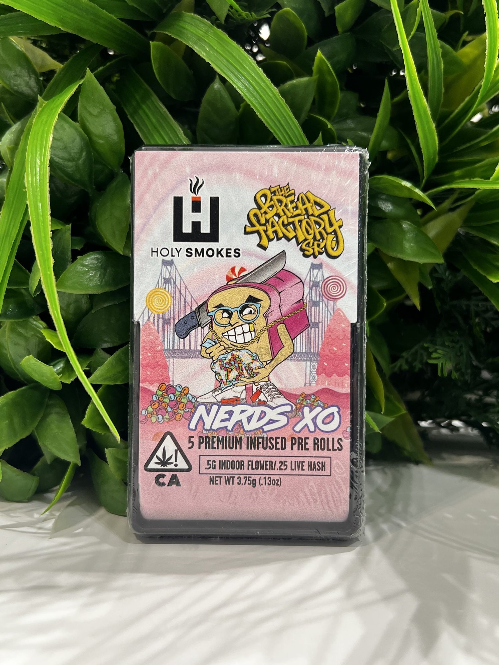 HOLY SMOKES- 5 INFUSED PRE-ROLLS- NERDS XO (SATIVA)