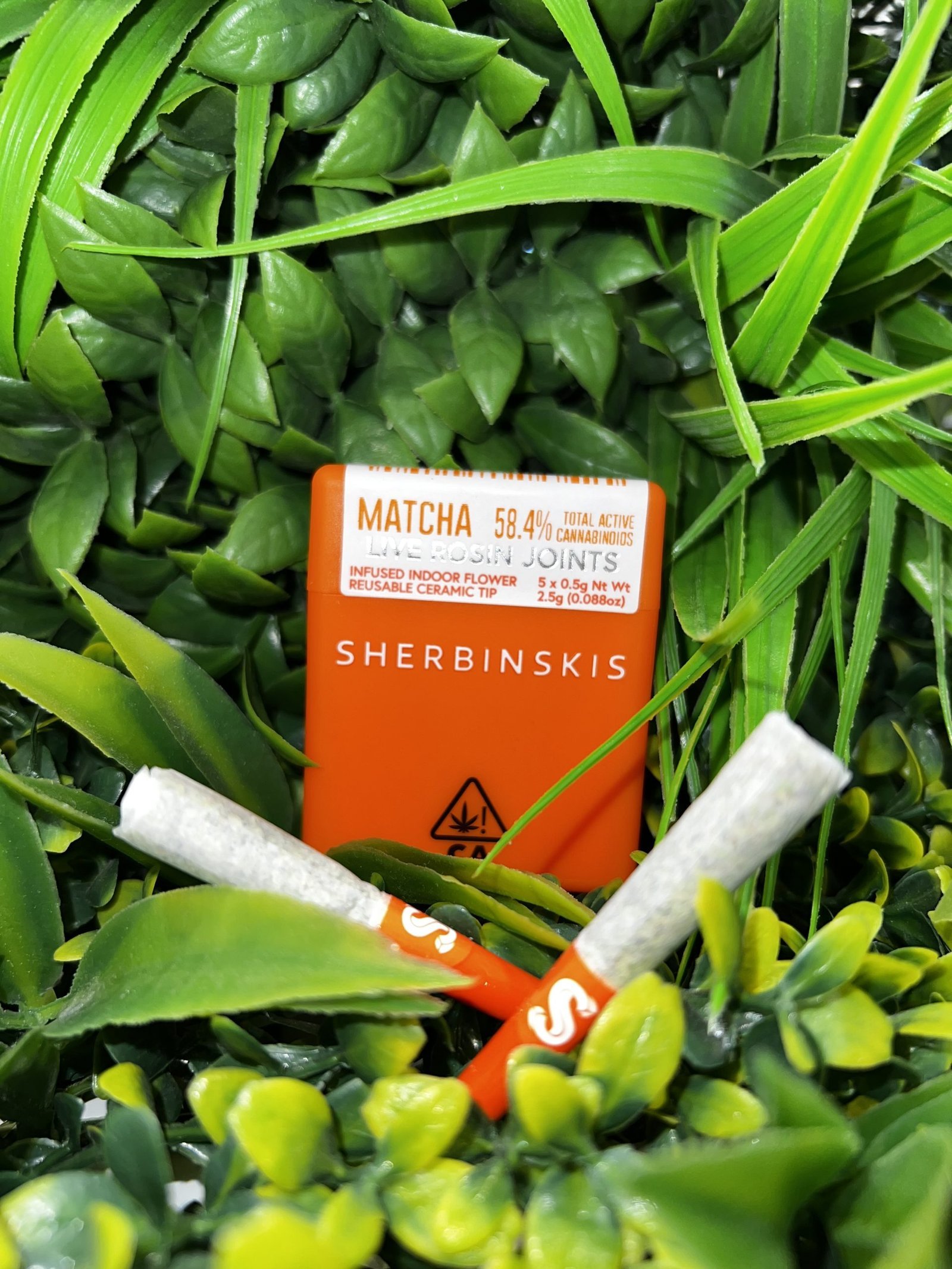 SHERBINSKIS- Live Rosin Infused 5pck Pre rolls- MATCHA