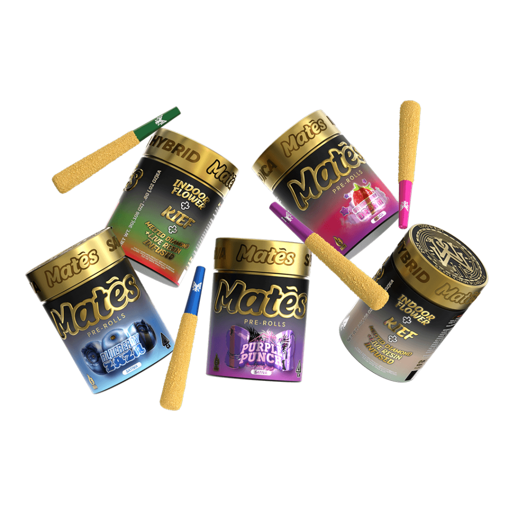 MATES- Melted Diamond & Live Resin Infused- 5pck Pre Roll- STRAWBERRY DREAM