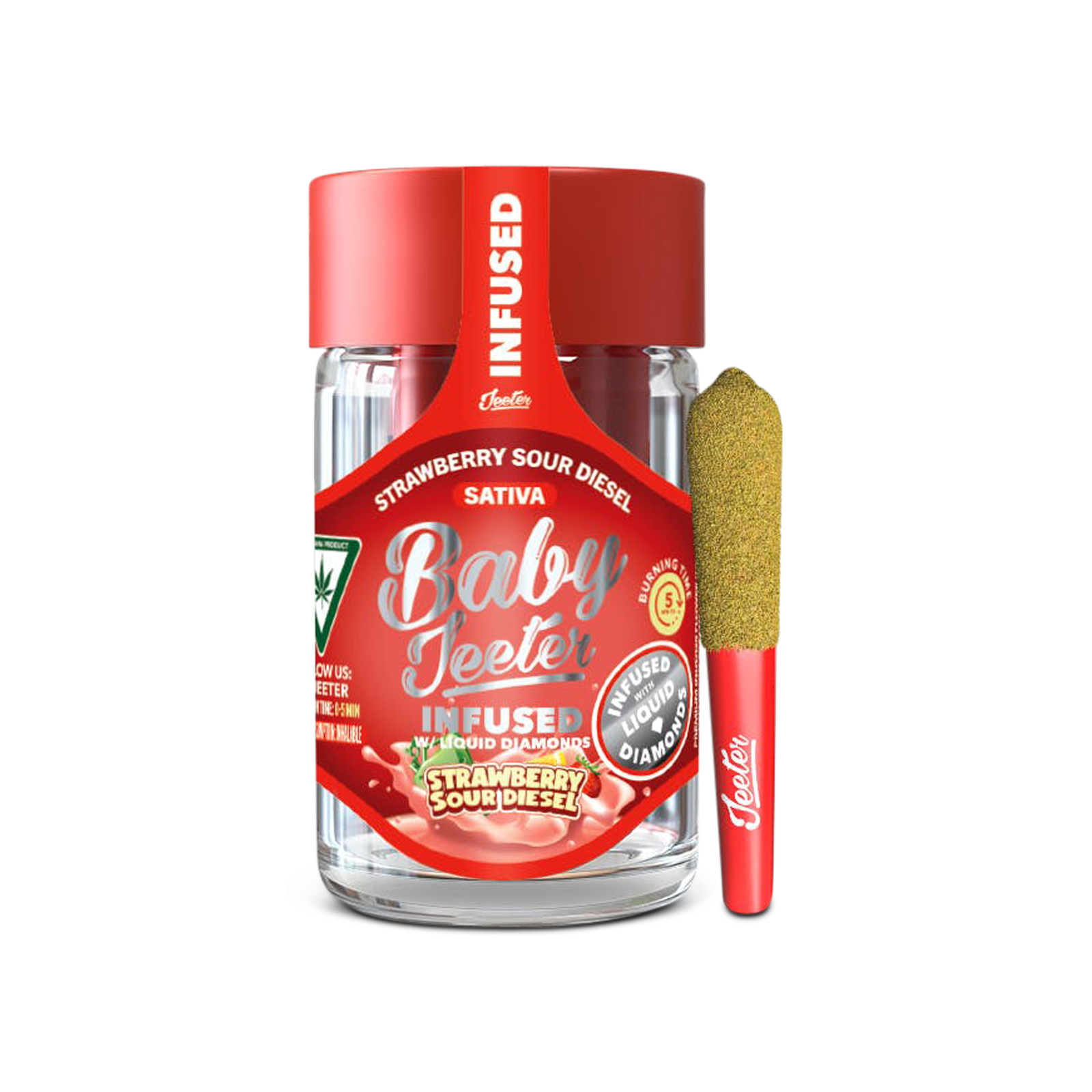BABY JEETER- INFUSED PRE-ROLLS- STRAWBERRY SOUR DIESEL