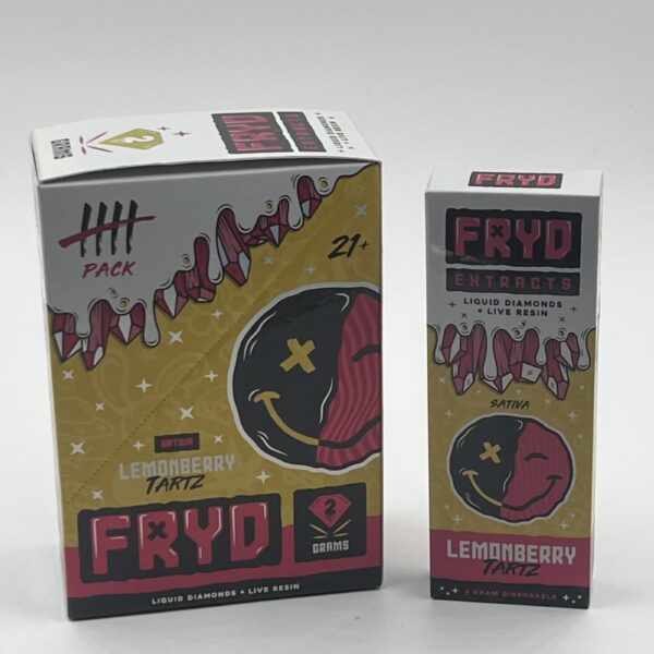 FRYD EXTRACTS LIQUID DIAMONDS LIVE RESIN VAPE BAR (2 GRAM) LEMONBERRY TARTZ (SATIVA) $50