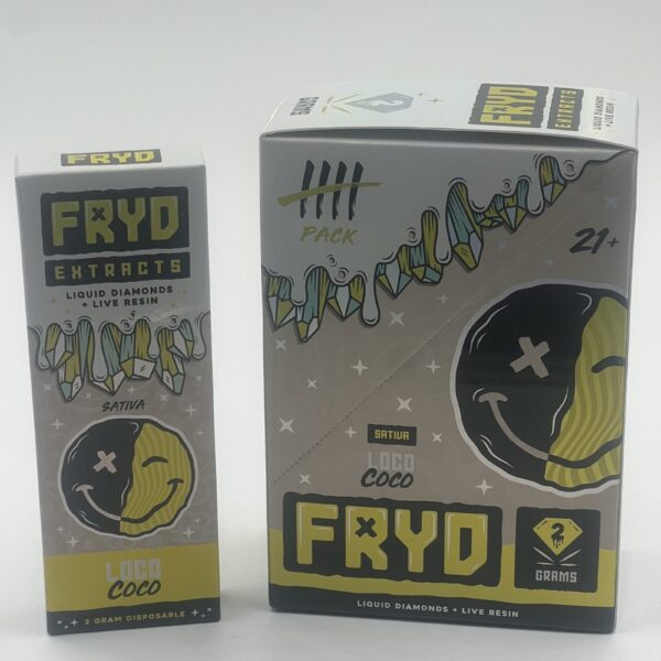 FRYD EXTRACTS LIQUID DIAMONDS LIVE RESIN VAPE BAR (2 GRAM) LOCO COCO (SATIVA) $50
