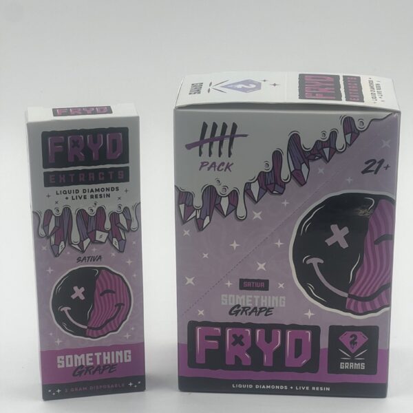 FRYD EXTRACTS LIQUID DIAMONDS LIVE RESIN VAPE BAR (2 GRAM) SOMETHING GRAPE (SATIVA) $50