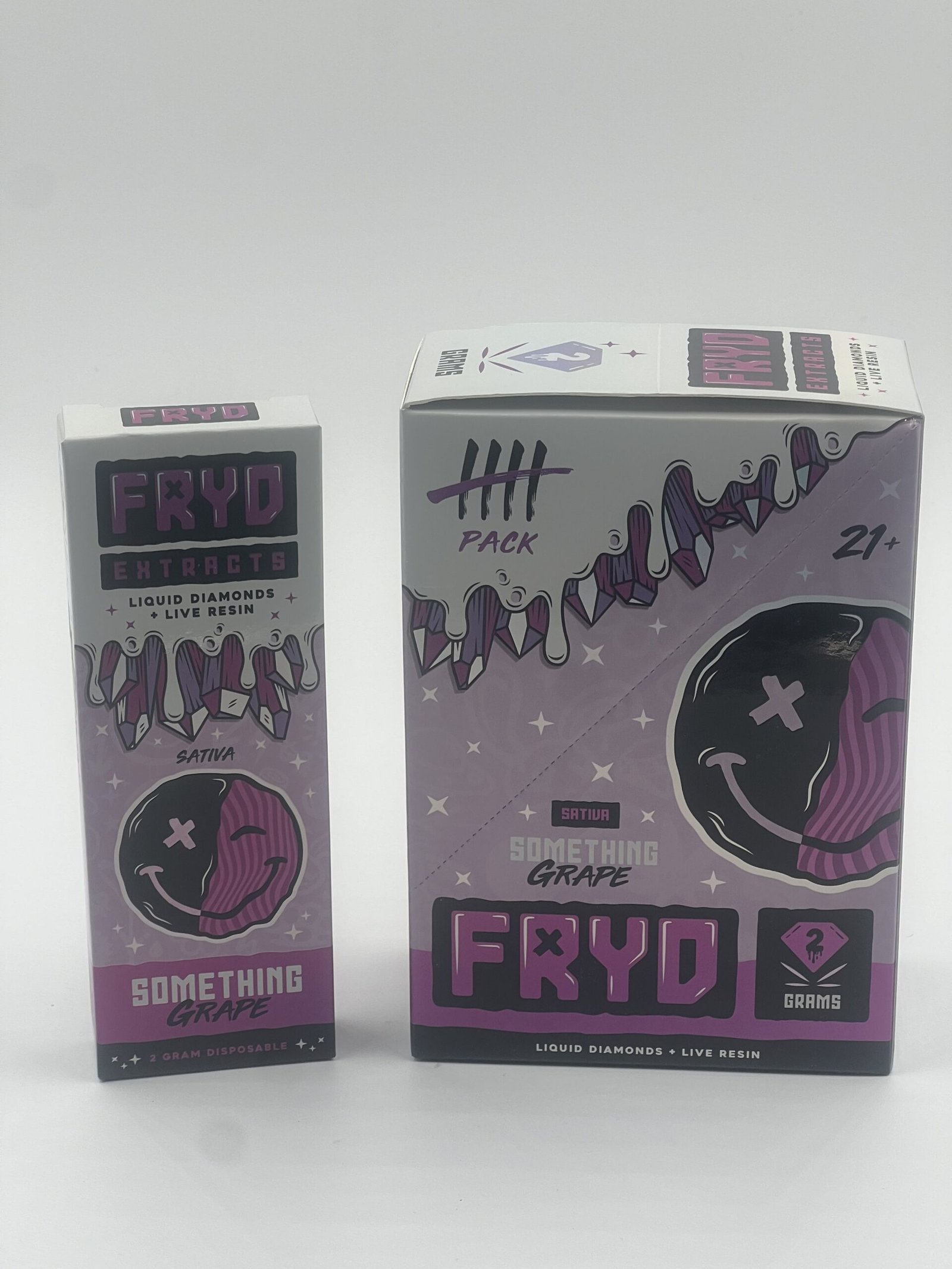 FRYD EXTRACTS LIQUID DIAMONDS LIVE RESIN VAPE BAR (2 GRAM) SOMETHING GRAPE (SATIVA) $50