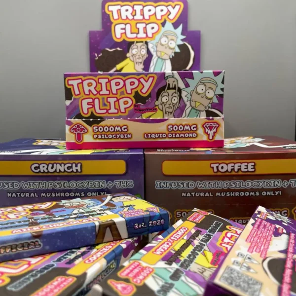 TRIPPY FLIP CHOCOLATE BARS – PSYLOCYBEN + LIQUID DIAMONDS