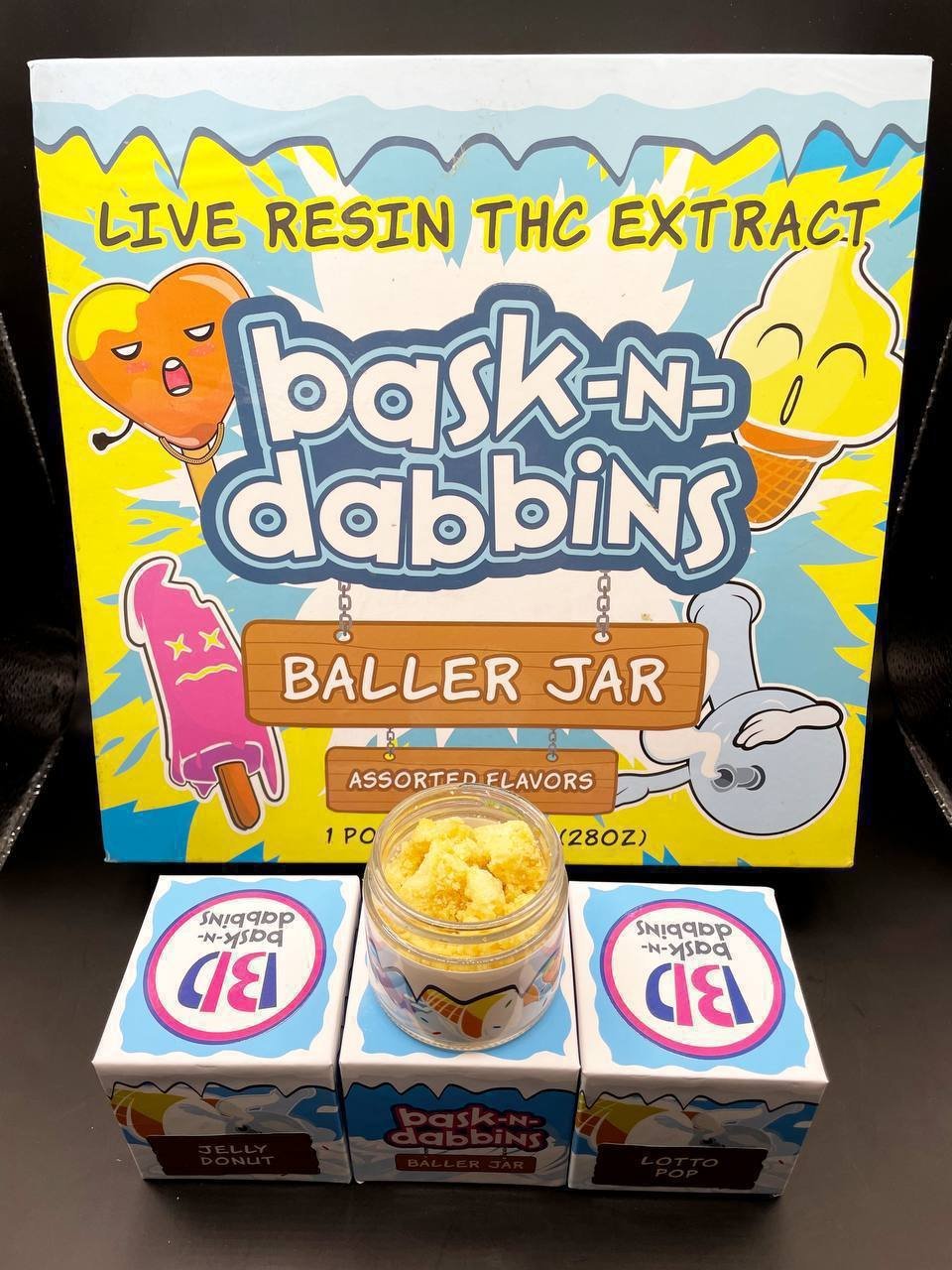 Baskin Dabbins Live Resin THC Extracts 1oz Baller Jars