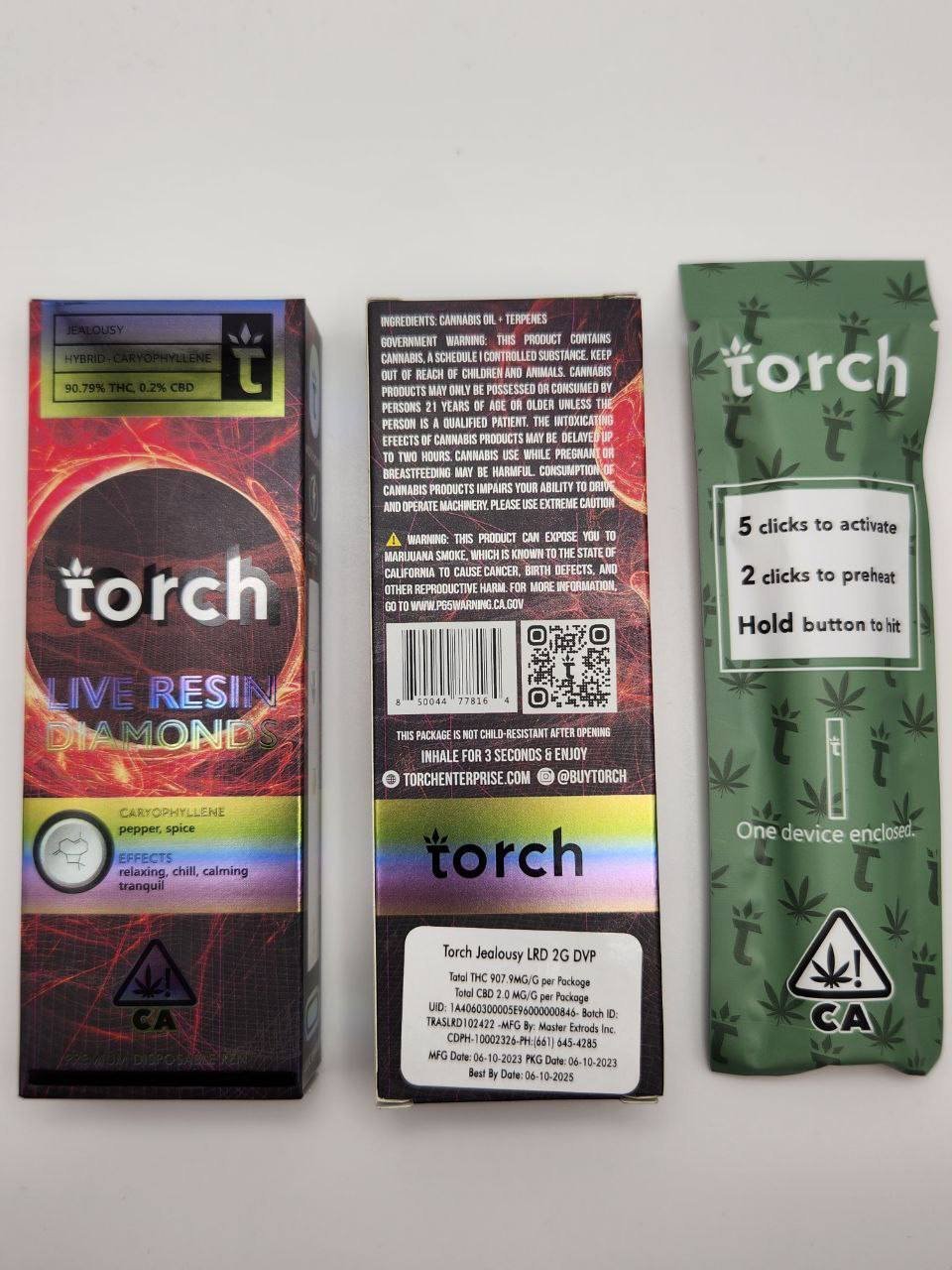 Torch 2g live resin x liquid diamonds disposable vape