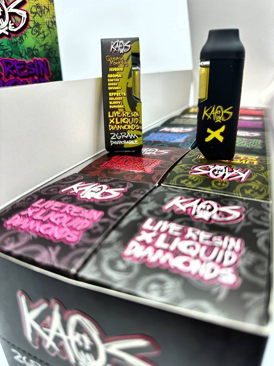 Kaos 2g live resin liquid diamonds disposable
